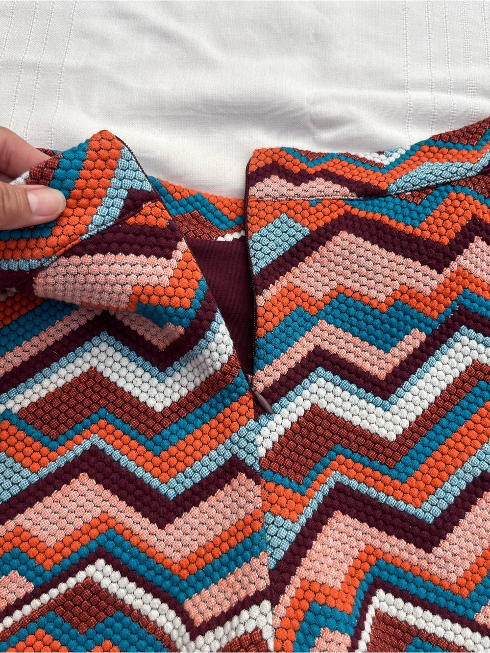 Free People Floyd High-Waist Chevron Knit Shorts - Orange, Blue, Maroon, White - Picture 7 of 8